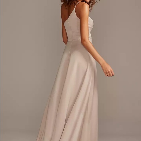 Crepe-Back Satin One-Shoulder Dress - Picture 2 of 3